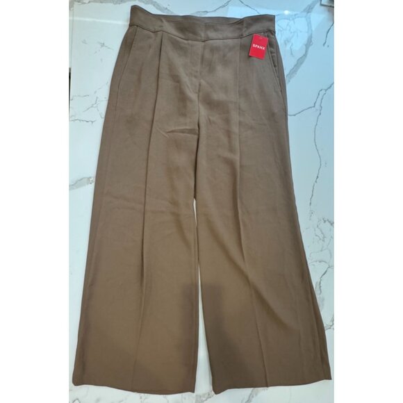 Spanx NWT Crepe Pleated Trouser in Cedar Size XL - Picture 2 of 4